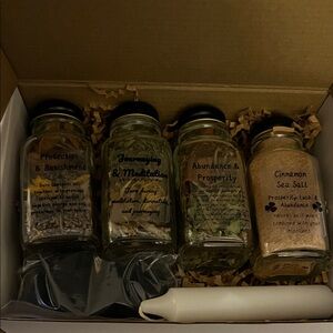 Herbal Ritual Kit with Candles and Jars